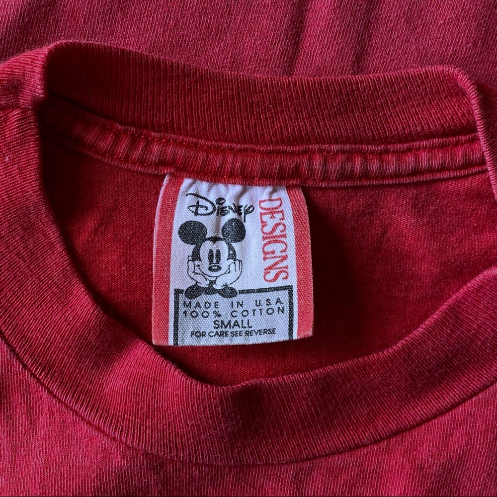 Walt Disney World Vintage 90s Mickey Mouse red t-shirt tee Adult Small - Picture 4 of 7